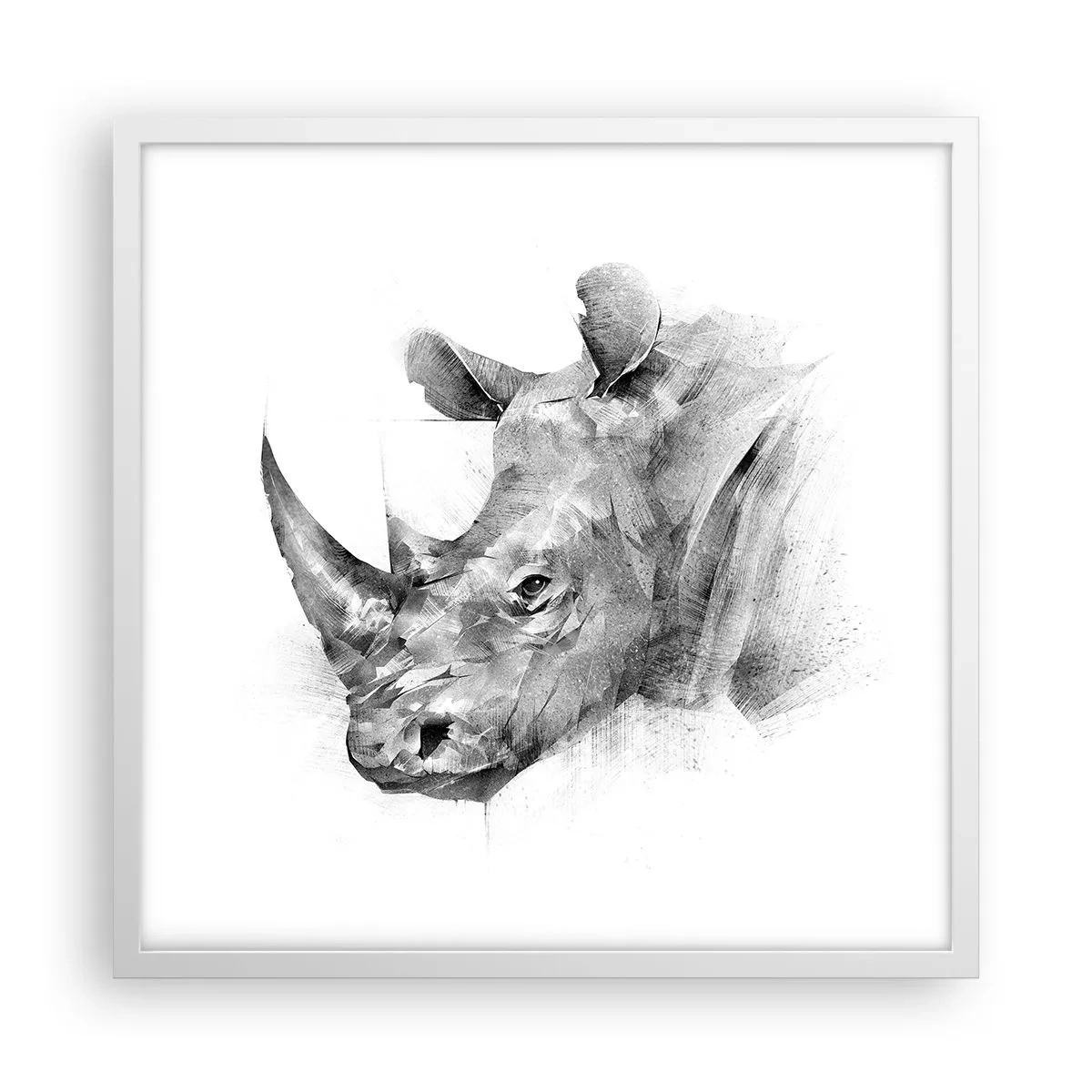 Póster en marco blanco - Retrato africano - 50x50 cm