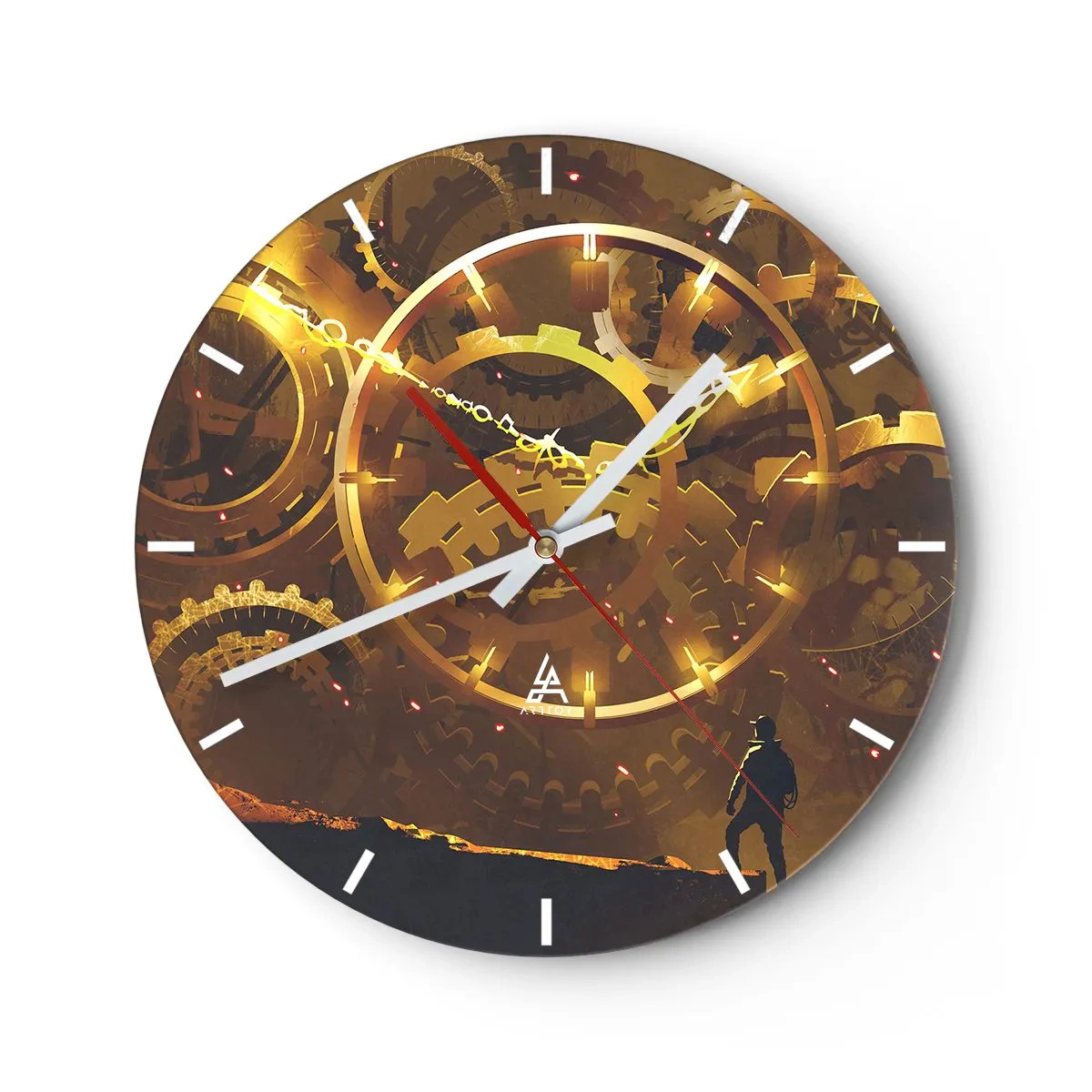 Reloj de pared - Reloj de vidrio - En la fuente del tiempo - 40x40 cm