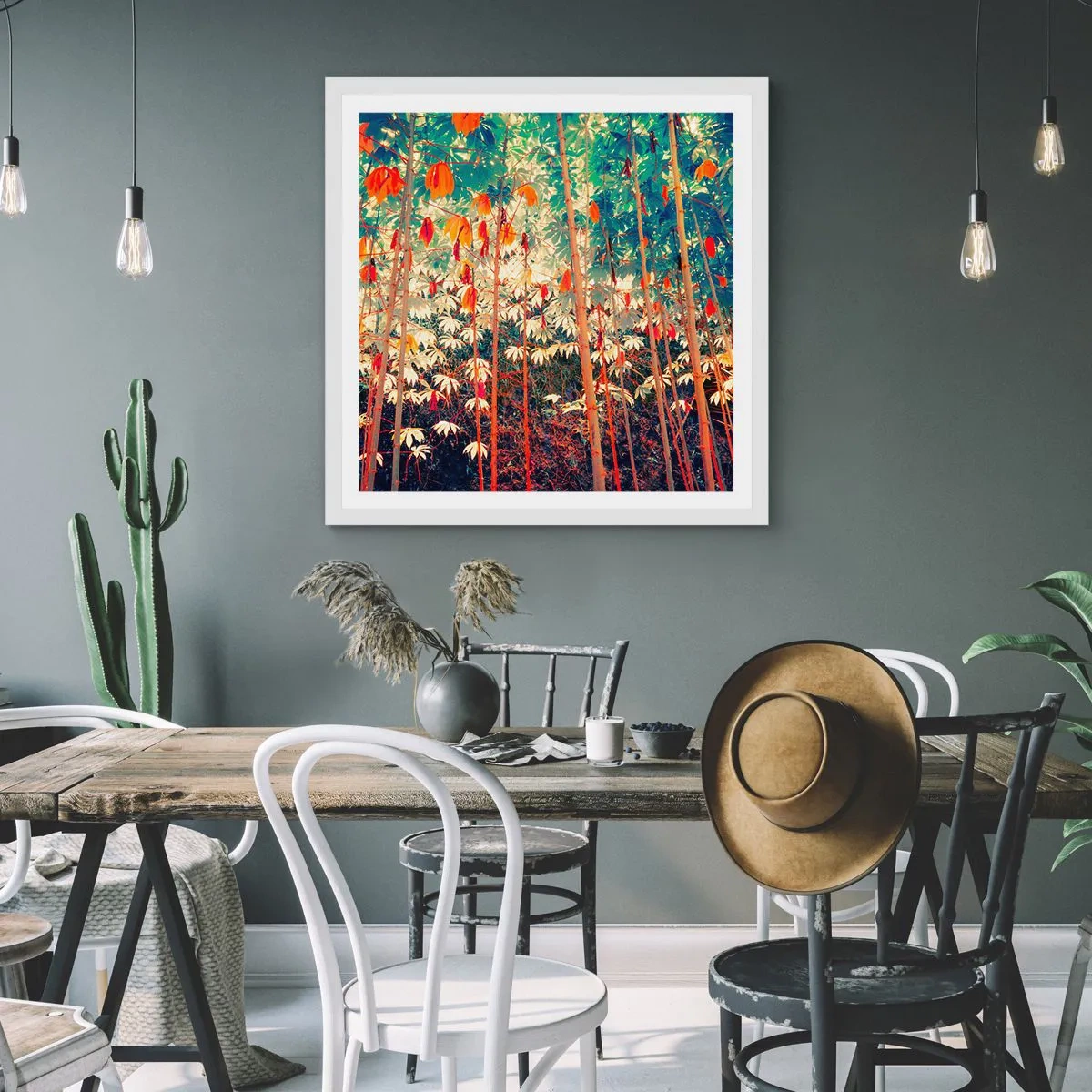 Póster en marco blanco - La vida secreta de las hojas - 40x40 cm