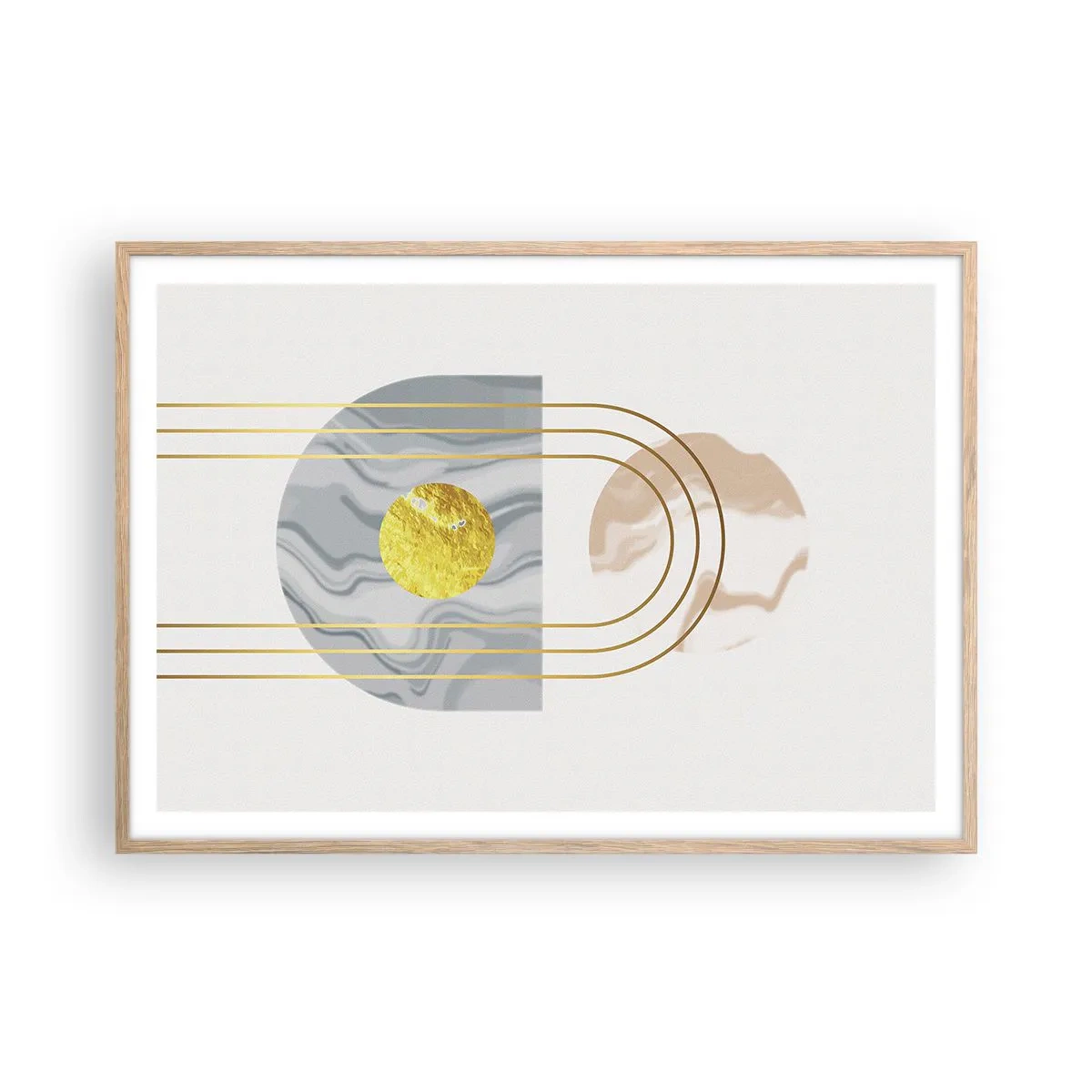Póster en marco roble claro - Brillo y resplandor - 100x70 cm