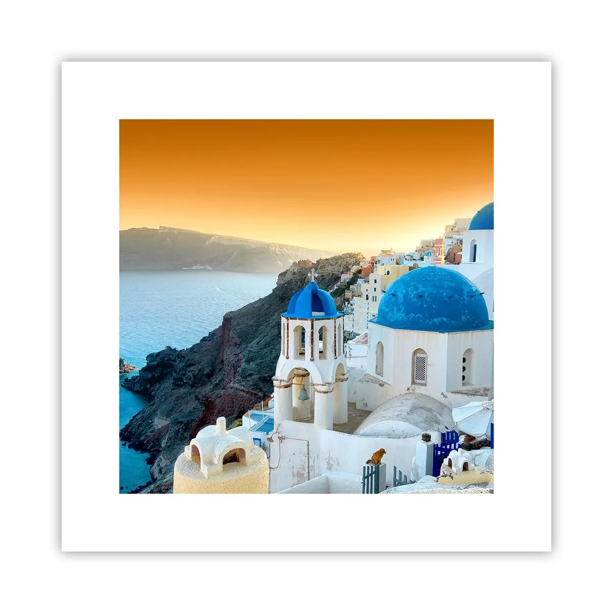 Póster - Santorini - el abrazo a las rocas - 30x30 cm