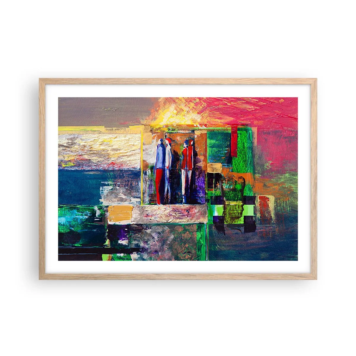 Póster en marco roble claro - Relaciones y emociones - 70x50 cm