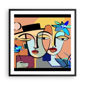 Póster en marco negro - Randez vous de Picasso - 60x60 cm