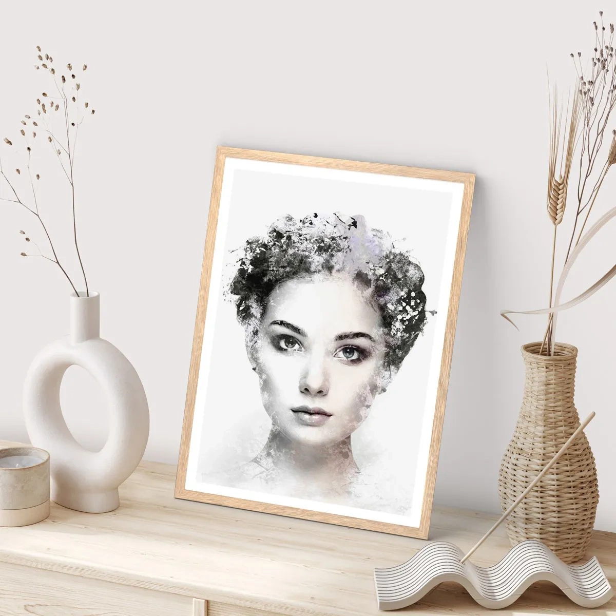 Póster en marco roble claro - Un retrato extremadamente elegante - 61x91 cm