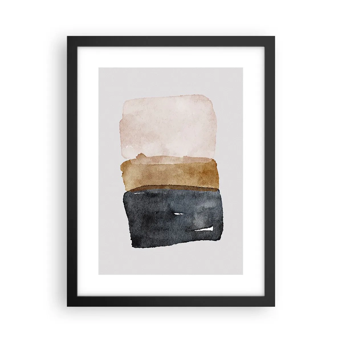 Póster en marco negro - Una composición de colores tierra - 30x40 cm