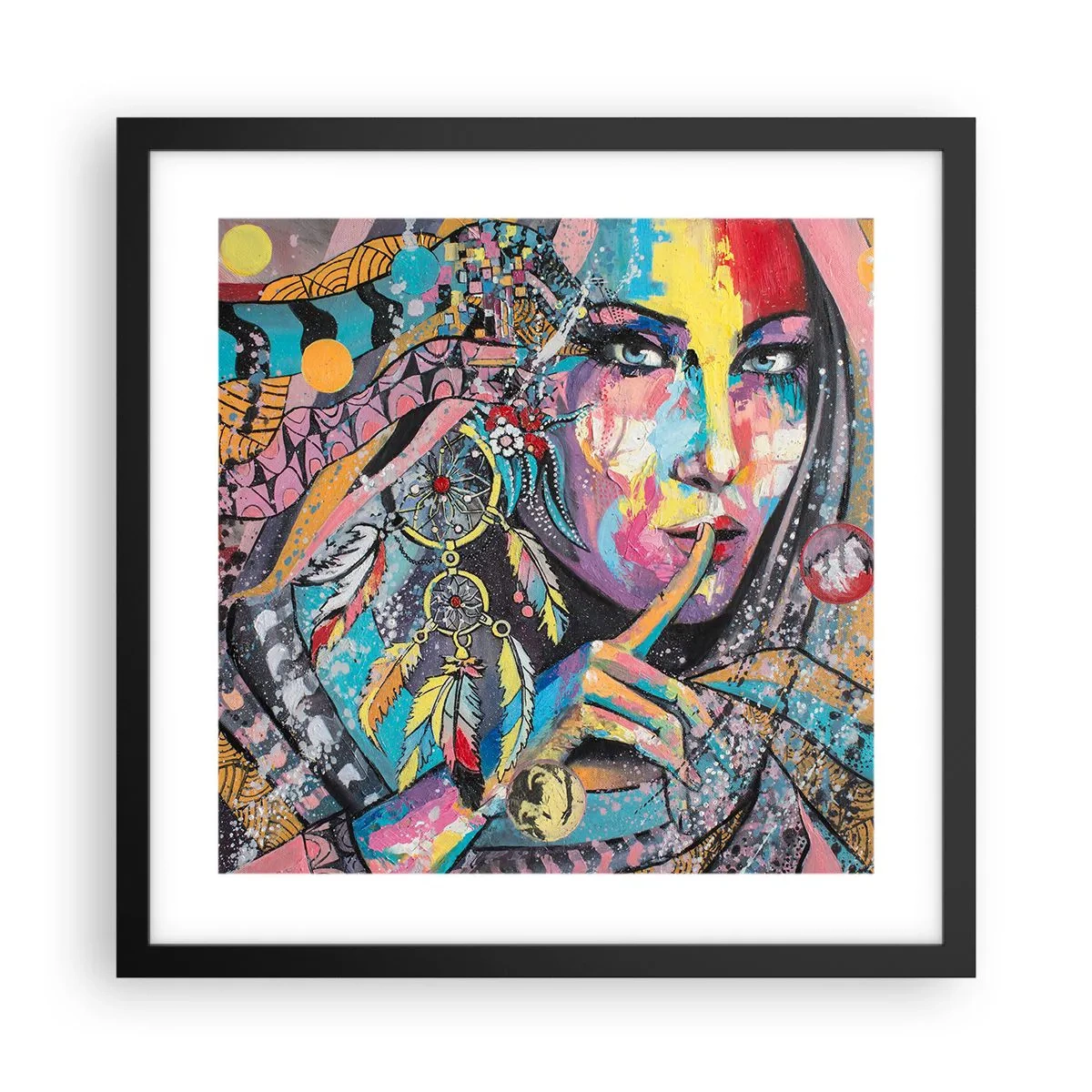 Póster en marco negro - Silencio hasta que entiendas - 40x40 cm