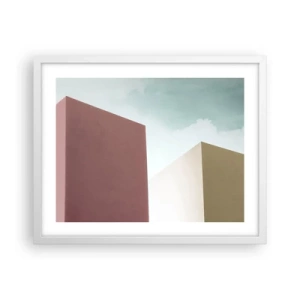 Póster en marco blanco - Geometría de un verano soleado - 50x40 cm