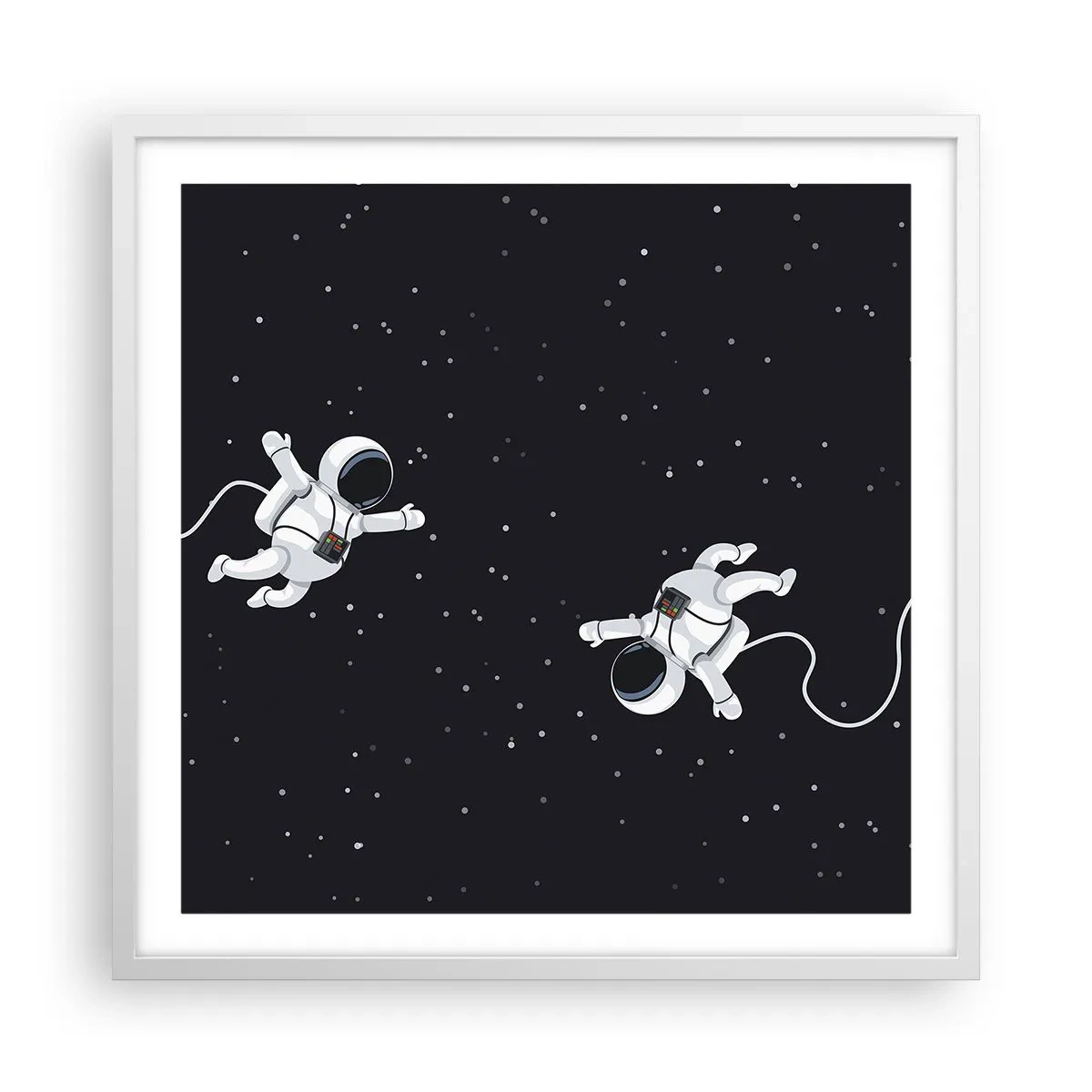 Póster en marco blanco - Danza cósmica - 60x60 cm