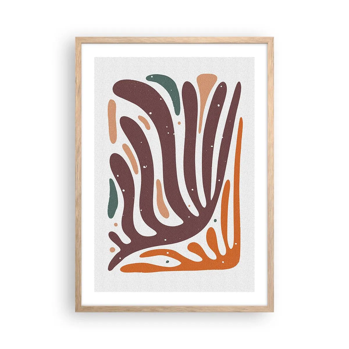 Póster en marco roble claro - Composición orgánica - 50x70 cm