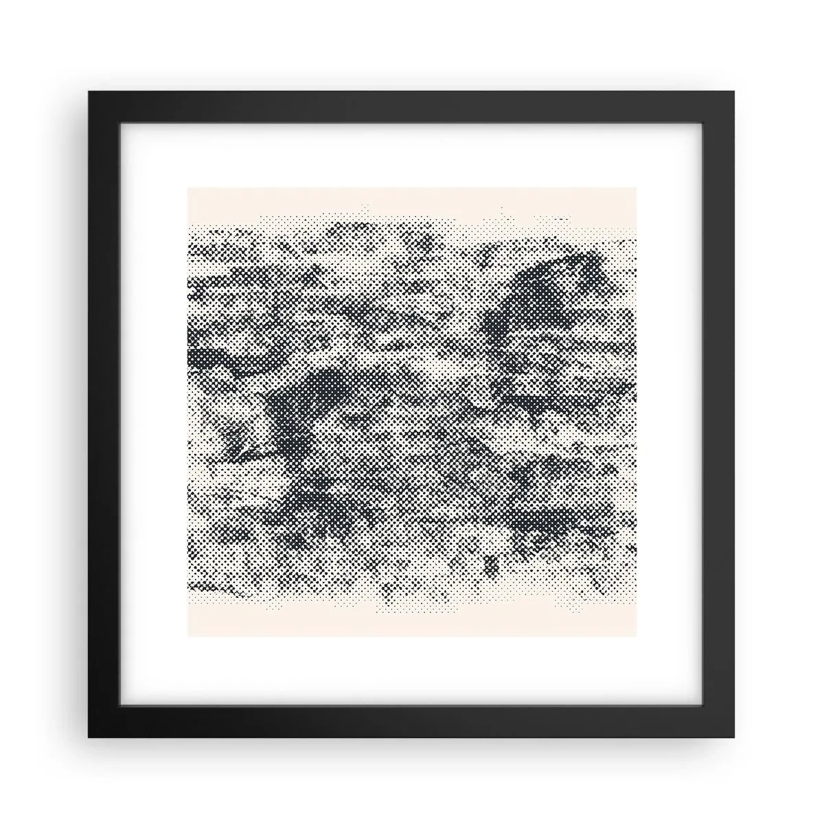 Póster en marco negro - Composición brumosa - 30x30 cm