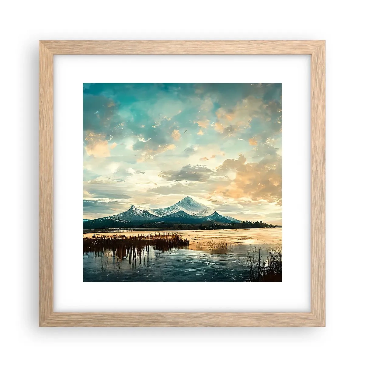 Póster en marco roble claro - Bajo la protección del cielo - 30x30 cm