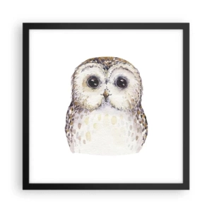 Póster en marco negro - Mírame a los ojos - 40x40 cm