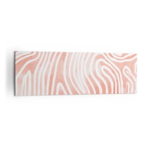 Cuadro sobre lienzo - Impresión de Imagen - Patrón abstracto en tonos rosa y blanco. - 160x50cm - En un laberinto de coral - Decoración de pared moderna para salón y dormitorio ARTTOR