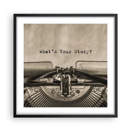 Póster en marco negro - Solo espero una respuesta - 50x50 cm