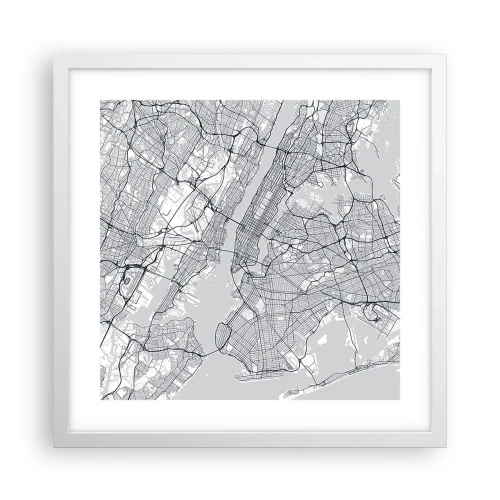 Póster en marco blanco - Anatomía de una metrópolis - 40x40 cm