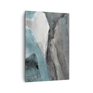 Cuadro sobre lienzo - Impresión de Imagen - Composición abstracta en tonos grises y azules. - 70x100cm - Abstracción: rocas y hielo - Decoración de pared moderna para salón y dormitorio ARTTOR