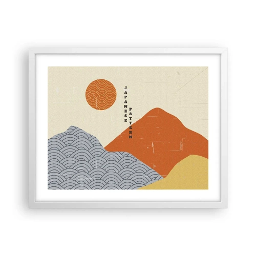 Póster en marco blanco - En el espíritu japonés - 50x40 cm