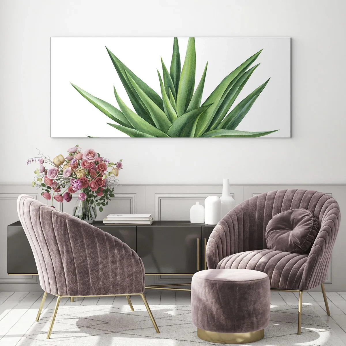 Cuadro sobre vidrio - Impresiones sobre Vidrio - Verde - fuerza - vida - 100x40 cm