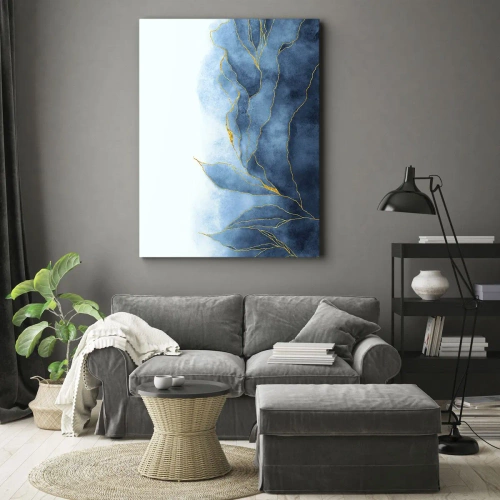 Cuadro sobre lienzo - Impresión de Imagen - Oro y azul - 45x80 cm