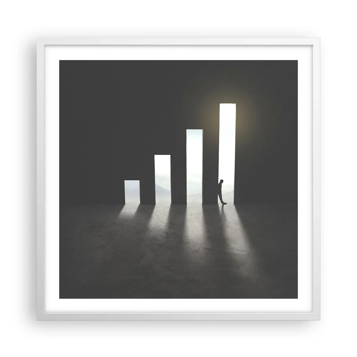 Póster en marco blanco - El camino del éxito - 60x60 cm