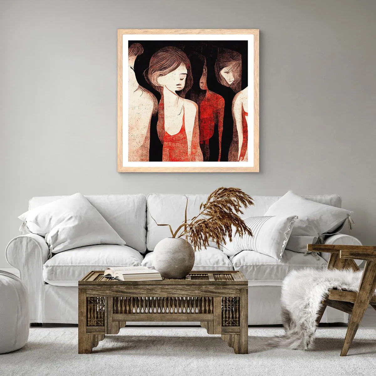 Póster en marco roble claro - Madonnas de la oscuridad - 30x30 cm
