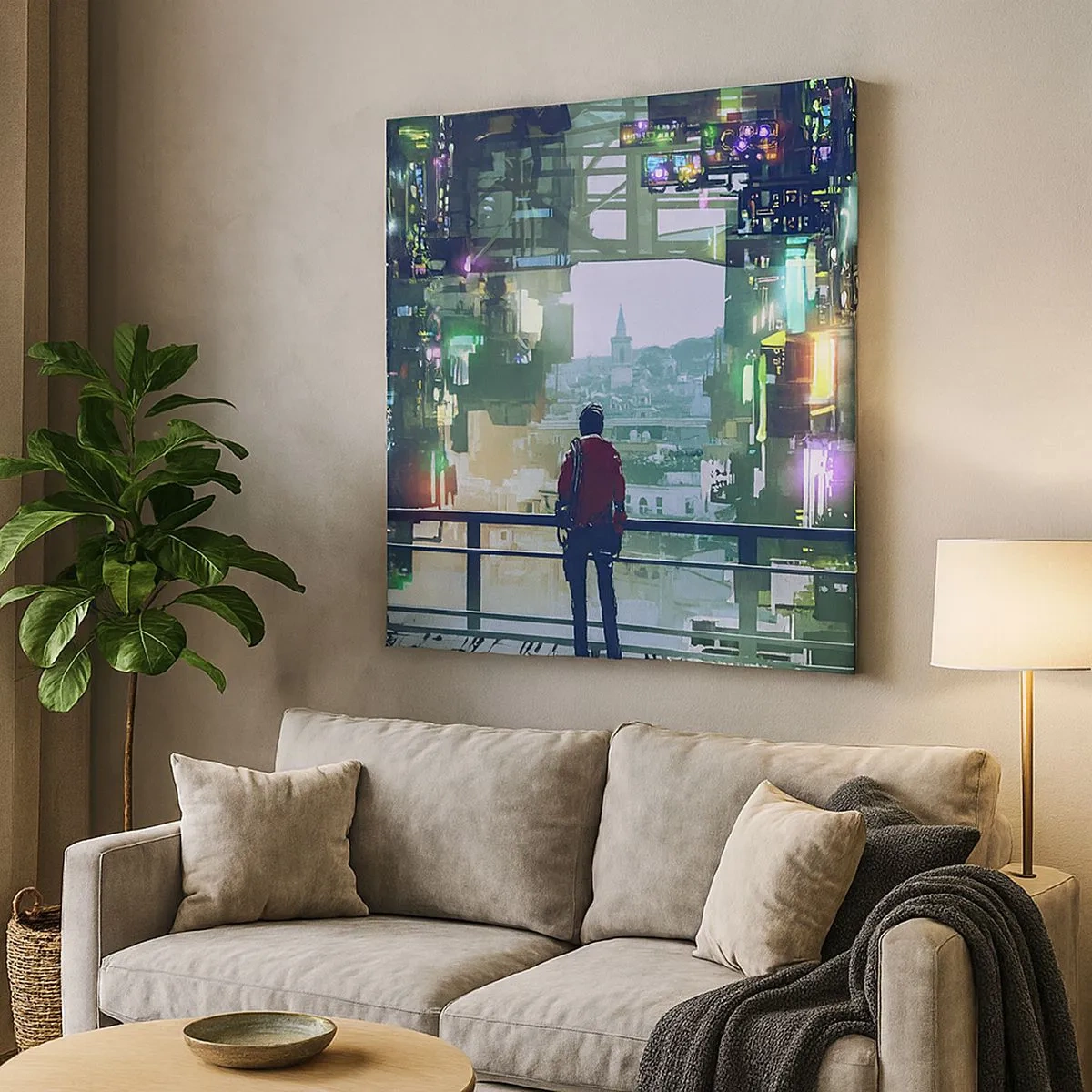 Cuadro sobre lienzo - Impresión de Imagen - Dos mundos - 30x30 cm