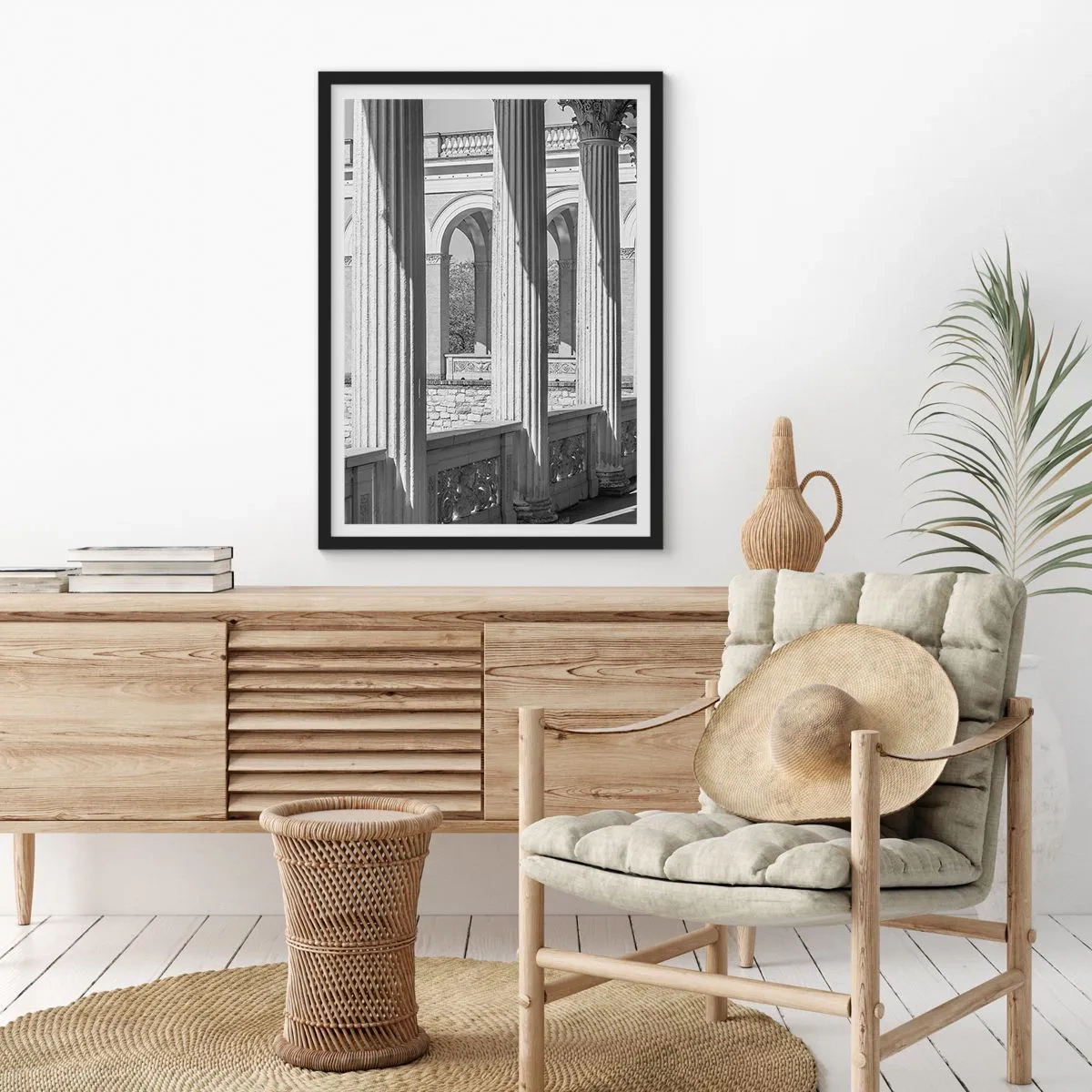 Póster en marco negro - Galería soleada - 30x40 cm