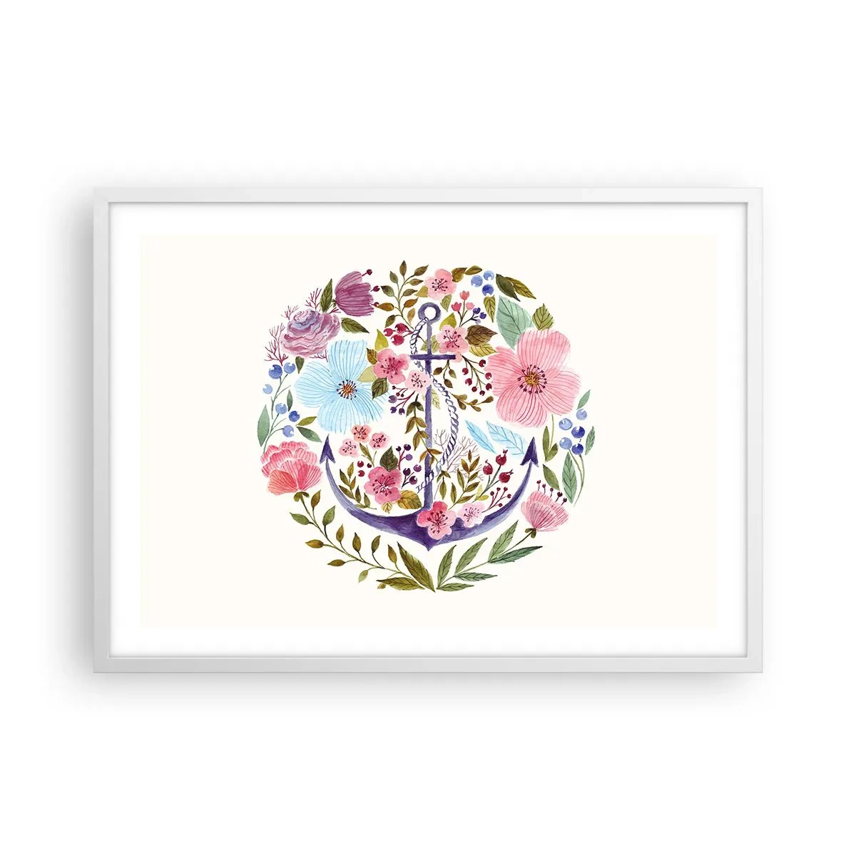 Póster en marco blanco - El sueño reparador de un marinero - 70x50 cm