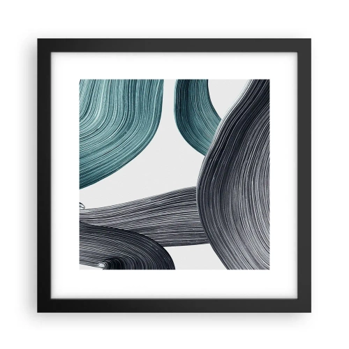 Póster en marco negro - Senderos esmeralda y negro - 30x30 cm