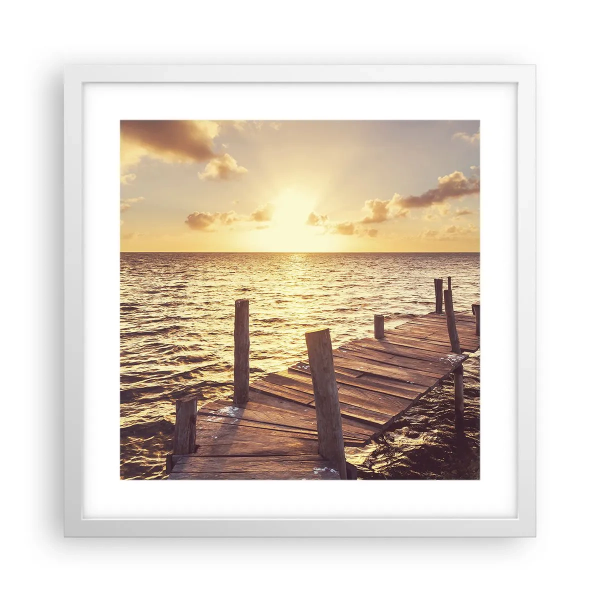 Póster en marco blanco - Una tierra dorada de dulzura - 40x40 cm