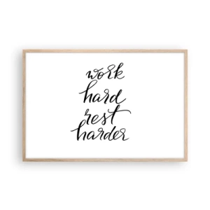 Póster en marco roble claro - Balance de vida - 91x61 cm