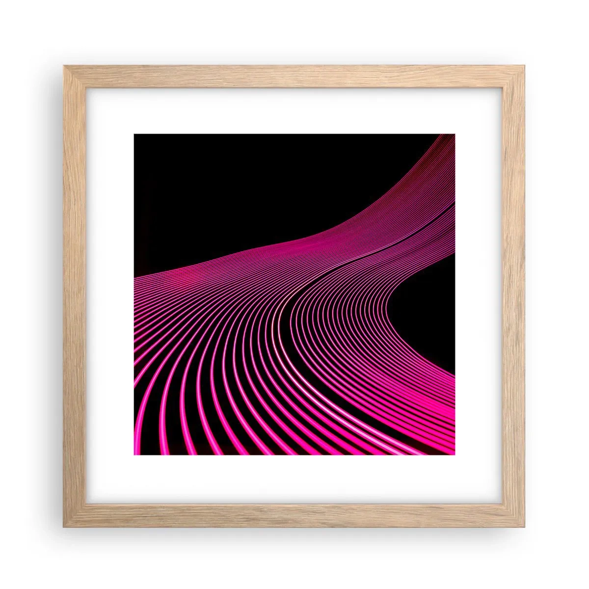 Póster en marco roble claro - Avenida de luz - 30x30 cm