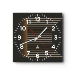 Reloj de pared - Reloj de vidrio - Explorar la oscuridad - 40x40 cm