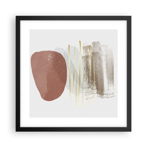 Póster en marco negro - Una columnata abstracta - 40x40 cm