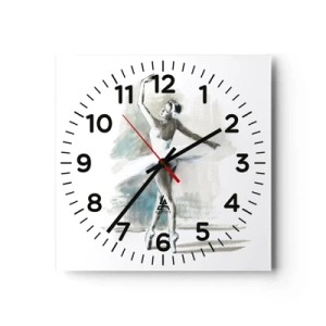 Reloj de pared - Reloj de vidrio - Encantada por un cisne - 30x30 cm