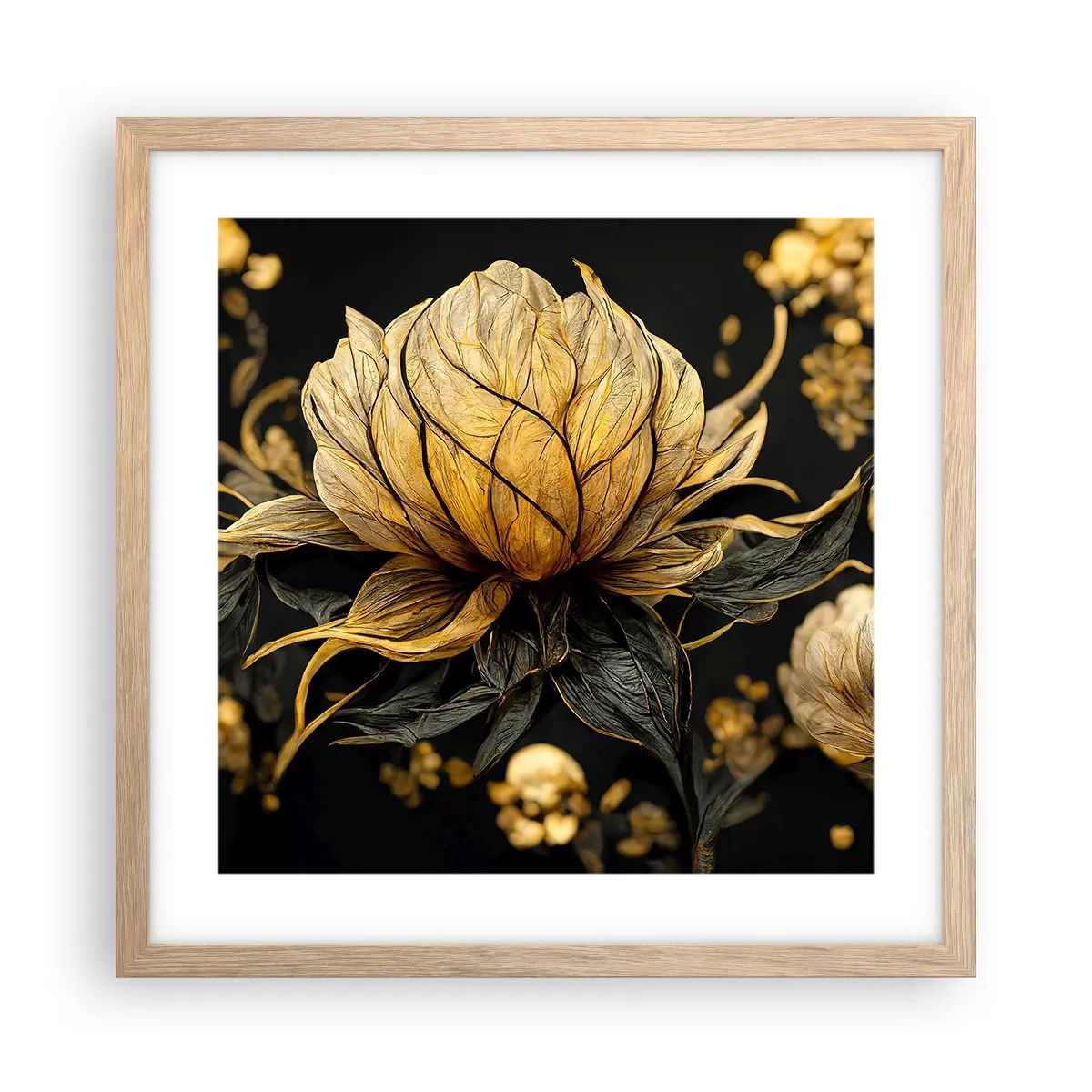 Póster en marco roble claro - Sutil fragilidad - 40x40 cm