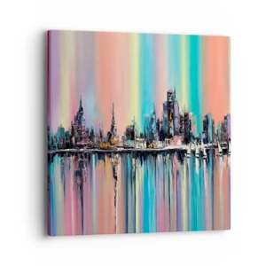 Cuadro sobre lienzo - Impresión de Imagen - Flota con la luz de la noche - 40x40 cm