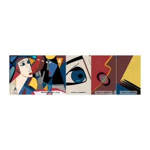 Muestra de fotomural Premium Sand - Conversación cubista - Gente, Cubismo, Retrato - 100x30 cm