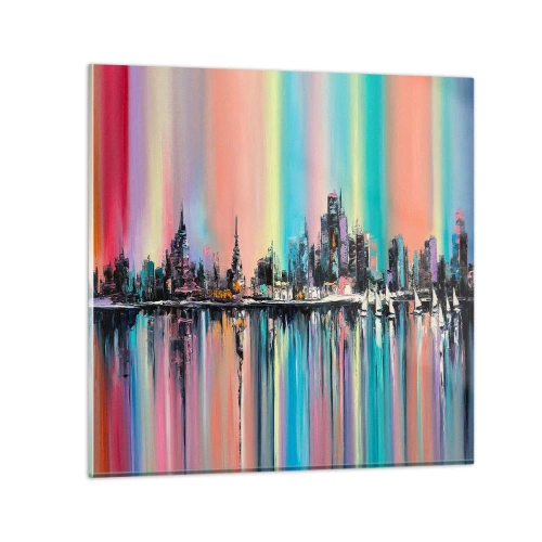 Cuadro sobre vidrio - Impresiones sobre Vidrio - Flota con la luz de la noche - 30x30 cm