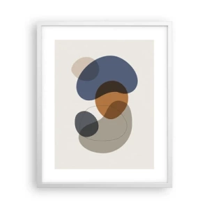 Póster en marco blanco - Gotas de color - 40x50 cm