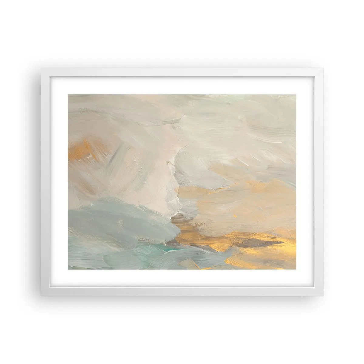 Póster en marco blanco - Abstracción - una tierra de dulzura - 50x40 cm