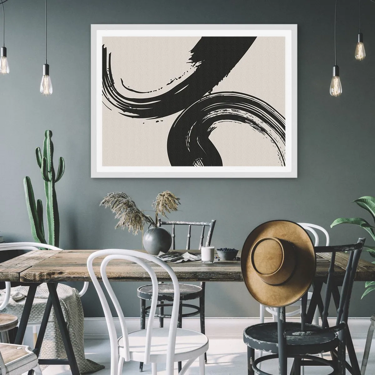 Póster en marco blanco - Barrido y circular - 70x50 cm