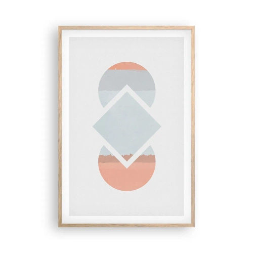 Póster en marco roble claro - Arte geométrico - 61x91 cm