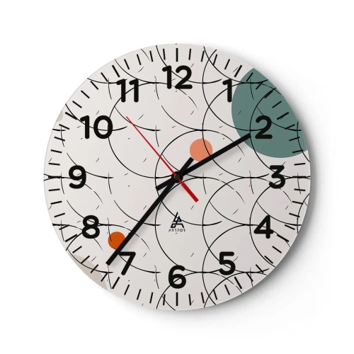 Reloj de pared - Reloj de vidrio - Con espíritu pop-art - 30x30 cm