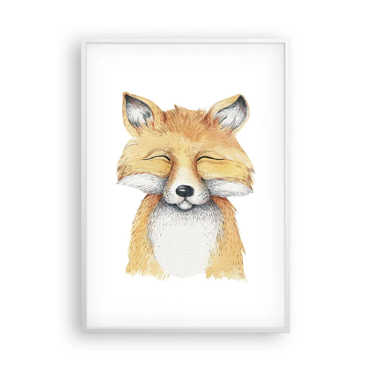 Póster en marco blanco - Humor de zorro - 70x100 cm