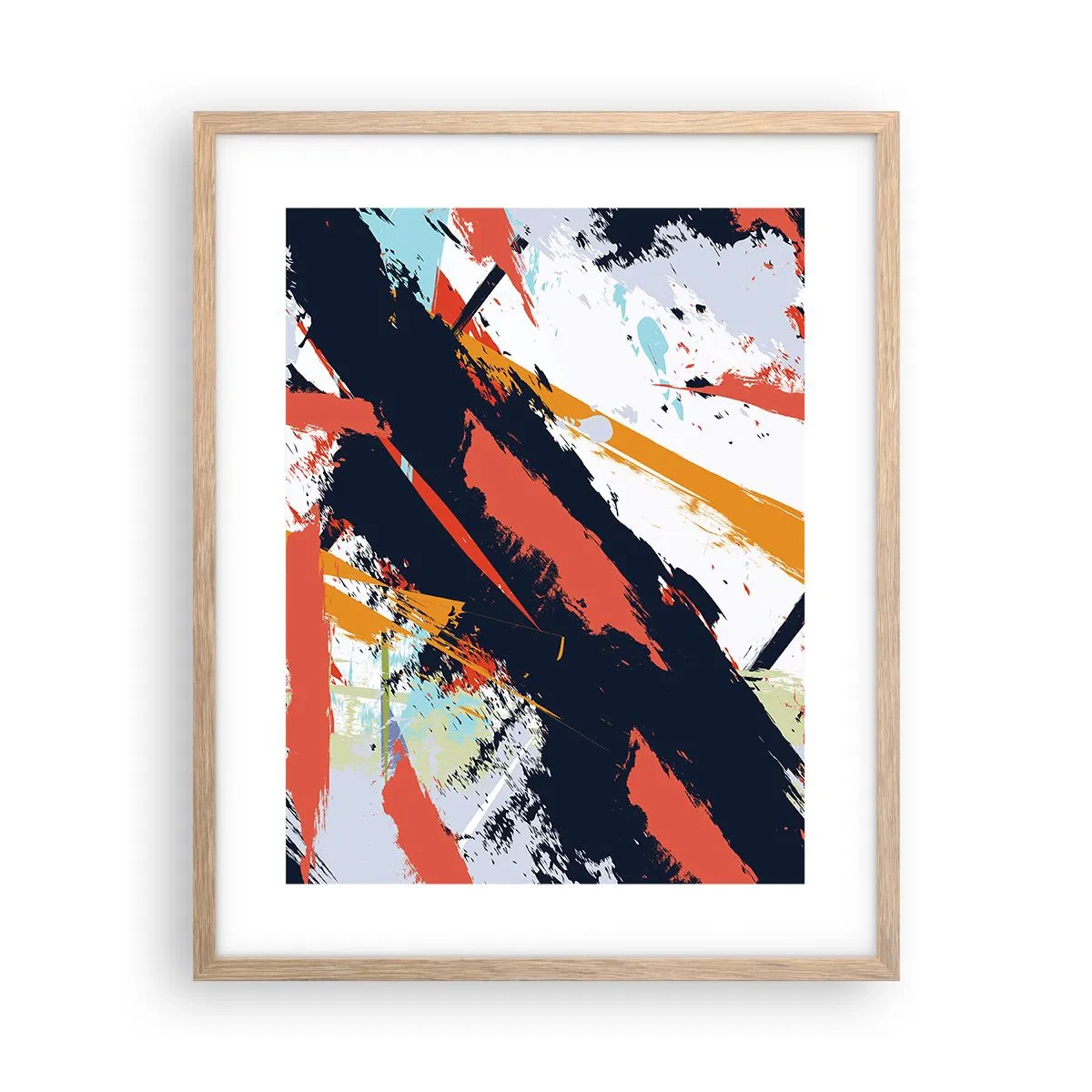 Póster en marco roble claro - Composición dinámica - 40x50 cm