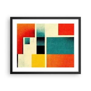 Póster en marco negro - Abstracción geométrica - buena energía - 50x40 cm