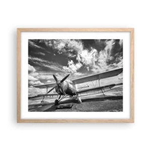 Póster en marco roble claro - No puedo esperar - 50x40 cm