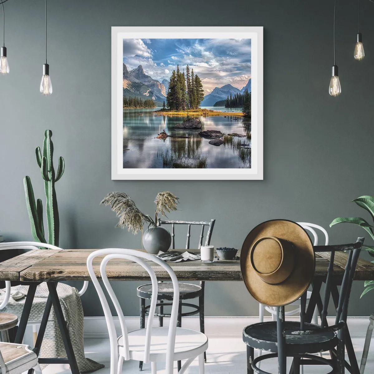 Póster en marco blanco - Sobre el agua cristalina... - 30x30 cm