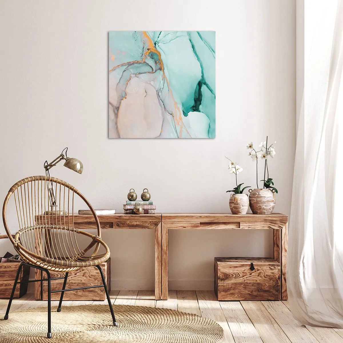 Cuadro sobre lienzo - Impresión de Imagen - Danza de formas y colores - 50x50 cm